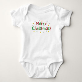 Body Para Bebê Nome da Família Floral de Natal Simples Elegante