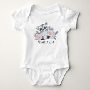Body Para Bebê nome de adição de guaxinim
