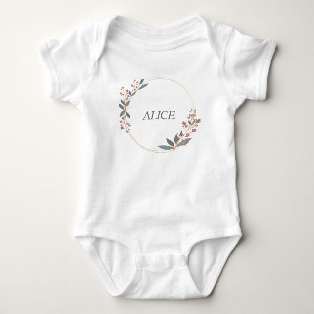Body Para Bebê Nome de Bebê Personalizado (Frente)