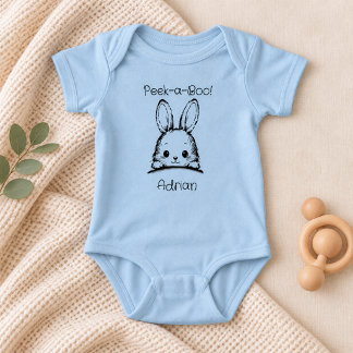 Body Para Bebê Nome de Bebê Personalizado | Body de Bebê Coelho P