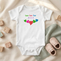 Nome de Bebê Personalizado e Corações Coloridos