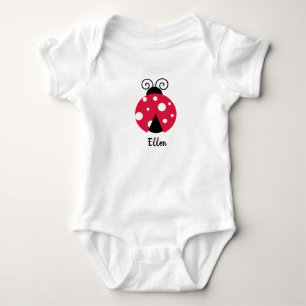 Body Para Bebê Nome de Joaninha Editável