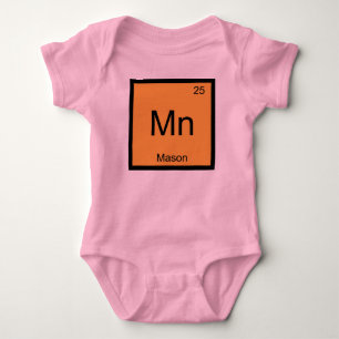 Body Para Bebê Nome de Mason Elemento Químico Tabela Periódica