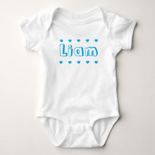 Body Para Bebê Nome de Menino Personalizado Coração Azul Azure
