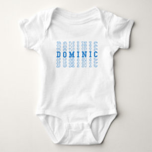 Body Para Bebê Nome de repetição personalizado do Dominic Blue