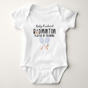 Body Para Bebê Nome do Bebê do Badminton Personalizado - Jogador 
