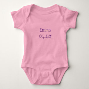 Body Para Bebê Nome do Bebê Primeiro Nome do Meio Texto Personali