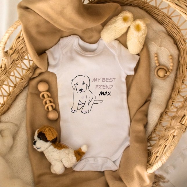 Body Para Bebê Nome do Cachorro Melhor Amigo (Criador carregado)