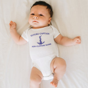 Body Para Bebê Nome do Capitão da Corda Náutica Vintage
