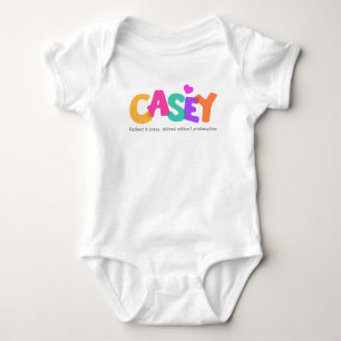 Body Para Bebê Nome do casey significa roupa de letras de bolhas