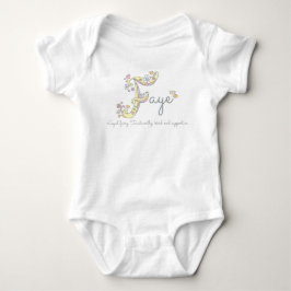 Body Para Bebê Nome do Faye que significa letra decorativa das ga