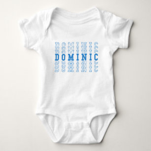 Body Para Bebê Nome do Repetição Personalizada do Dominic Blue