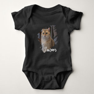 Body Para Bebê Nome e foto personalizados modernos e simples para