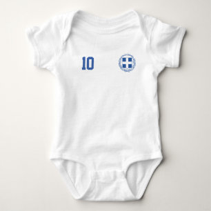 Body Para Bebê Nome e Número Personalizados de Futebol da Grécia