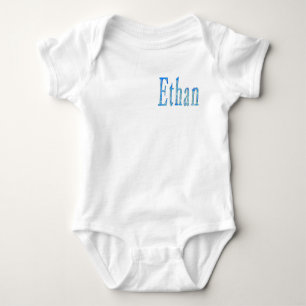 Body Para Bebê Nome Ethan Estrelado Azul,