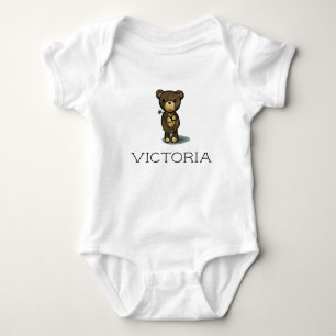 Body Para Bebê Nome feito sob encomenda/urso de ursinho bonito