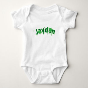 Body Para Bebê Nome Jayden Verde,