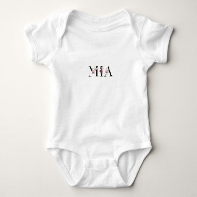 Body Para Bebê Nome Mia (Frente)