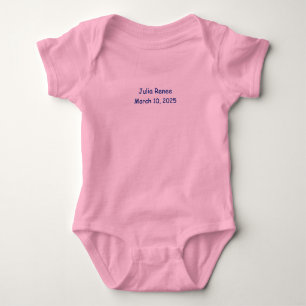 Body Para Bebê Nome monograma da fantasia do bebê e data de nasci