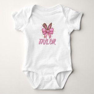 Body Para Bebê Nome personalizado Bunny Leopard Cute Taylor doce