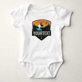 Body Para Bebê NOME Personalizado Caça Selvagem de Elk Sunset