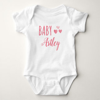 Body Para Bebê Nome personalizado da Baby Girl Hearts