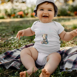 Body Para Bebê Nome Personalizado de Molereca de Aquarela Floral 