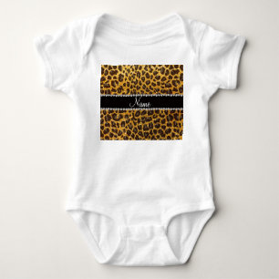 Body Para Bebê Nome personalizado dístico amarelo da impressão le