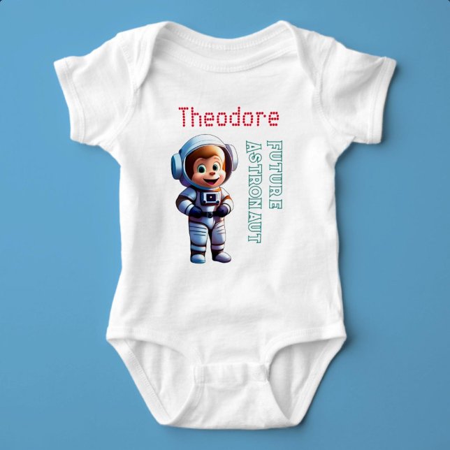Body Para Bebê Nome Personalizado do Astronauta Futuro (Future Astronaut)