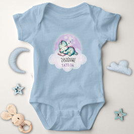 Body Para Bebê Nome Personalizado Do Dinossauro Engraçado Unisex