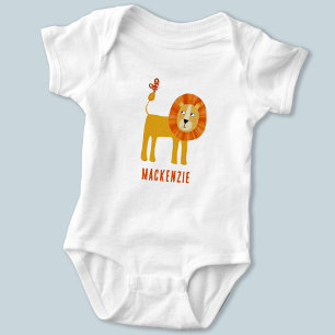 Body Para Bebê Nome Personalizado do Leão de Cuta