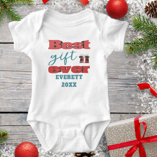 Body Para Bebê Nome Personalizado do Primeiro Natal do bebês