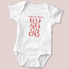 Body Para Bebê Nome Personalizado do Primeiro Natal em Existência