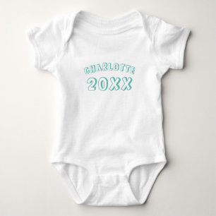 Body Para Bebê Nome personalizado do teal divertido divertido e d