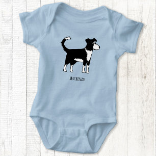 Body Para Bebê Nome Personalizado do Welsh Border Collie Sheepdog