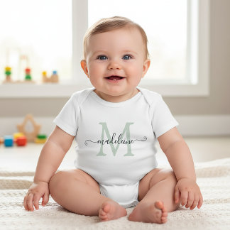 Body Para Bebê Nome Personalizado em Letra de Forma Monograma Ver