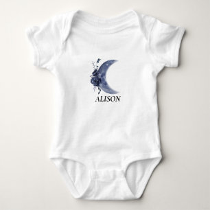 Body Para Bebê Nome Personalizado Flor da Lua Nome Personalizado 