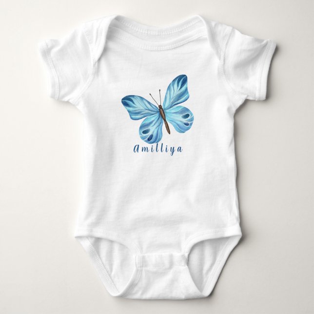 Body Para Bebê Nome Personalizado Fofo Moderno (Frente)