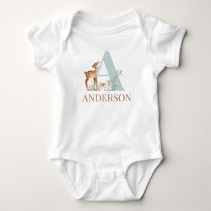 Body Para Bebê Nome Personalizado Letra Inicial A Baby T Shirt