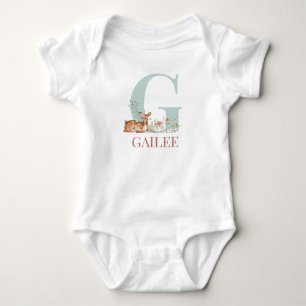 Body Para Bebê Nome Personalizado Letra Inicial G Bebê Bodycase