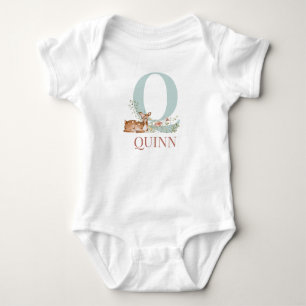 Body Para Bebê Nome Personalizado Letra Inicial Q Bebê Bodycase