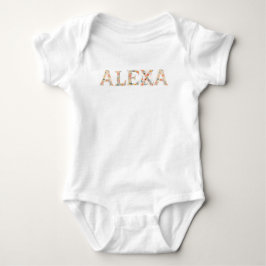 Body Para Bebê Nome Personalizado Letras Florais Bebê