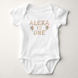 Body Para Bebê Nome Personalizado Letras Florais Bebê