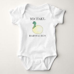 Body Para Bebê Nome Personalizado no Dinossauro de Chapeleiro de