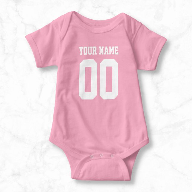 Body Para Bebê Nome Personalizado Número Bebê Futebol Jersey Body (Criador carregado)