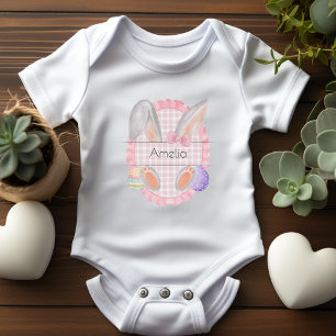 Body Para Bebê Nome Personalizado Páscoa Bebê Rapariga