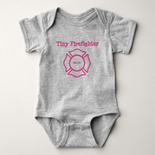 Body Para Bebê Nome Personalizado Pequeno Bombeiro Bodyfato