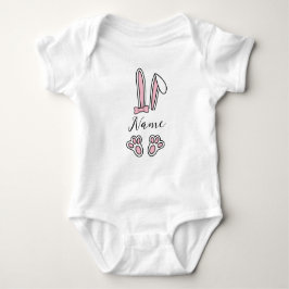 Body Para Bebê Nome Personalizado Personalizado Bunny Monographic