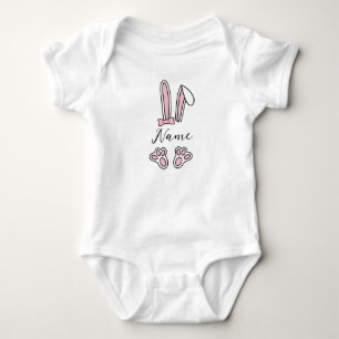 Body Para Bebê Nome Personalizado Personalizado Bunny Monographic