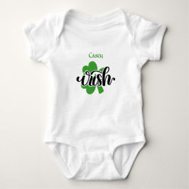 Body Para Bebê Nome Personalizado Shamrock Irish St Patricks Baby